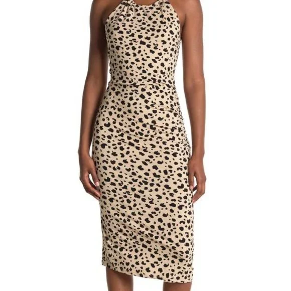 open lace back dress Party Animal Ruched Side Mini Dress Leopard Print Orange– Selfie Leslie main image 0